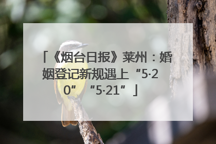 《烟台日报》莱州：婚姻登记新规遇上“5·20”“5·21”
