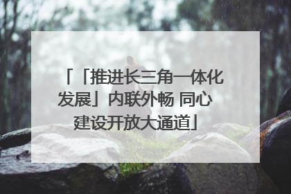 「推进长三角一体化发展」内联外畅 同心建设开放大通道