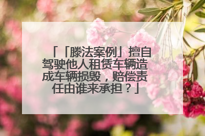 「滕法案例」擅自驾驶他人租赁车辆造成车辆损毁，赔偿责任由谁来承担？