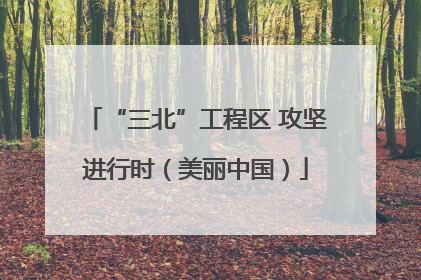 “三北”工程区 攻坚进行时（美丽中国）