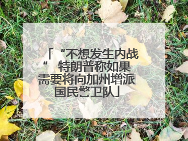 “不想发生内战” 特朗普称如果需要将向加州增派国民警卫队