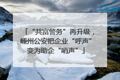 “共富警务”再升级，嵊州公安把企业“呼声”变为助企“哨声”