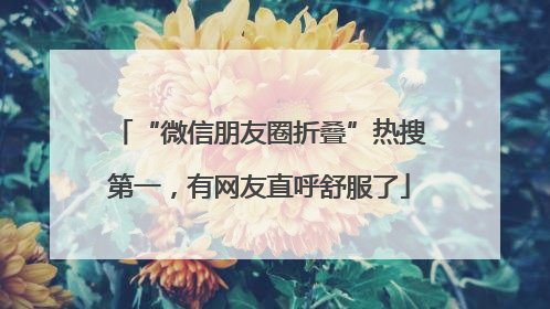 “微信朋友圈折叠”热搜第一，有网友直呼舒服了