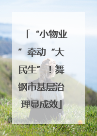 “小物业”牵动“大民生”！舞钢市基层治理显成效