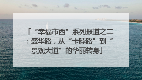 “幸福市西”系列报道之二：盛华路，从“卡脖路”到“景观大道”的华丽转身