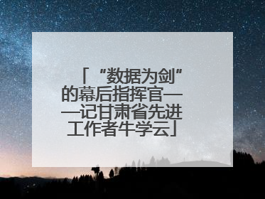 “数据为剑”的幕后指挥官——记甘肃省先进工作者牛学云