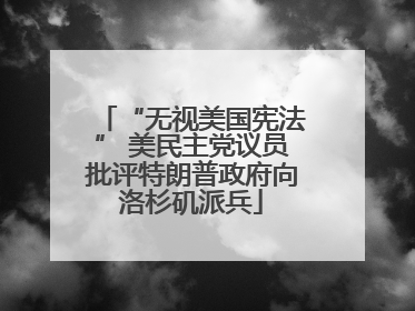 “无视美国宪法” 美民主党议员批评特朗普政府向洛杉矶派兵