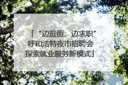 “边逛街、边求职” 呼和浩特夜市招聘会探索就业服务新模式