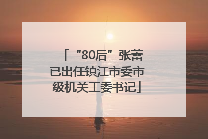 “80后”张蕾已出任镇江市委市级机关工委书记