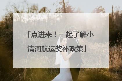 点进来！一起了解小清河航运奖补政策
