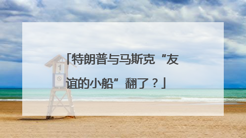 特朗普与马斯克“友谊的小船”翻了？