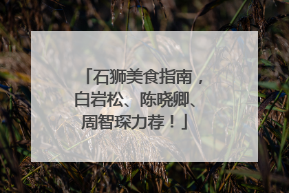 石狮美食指南，白岩松、陈晓卿、周智琛力荐！