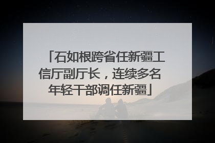 石如根跨省任新疆工信厅副厅长，连续多名年轻干部调任新疆