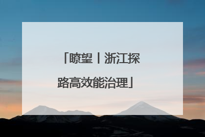 瞭望丨浙江探路高效能治理