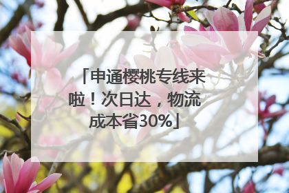 申通樱桃专线来啦！次日达，物流成本省30%