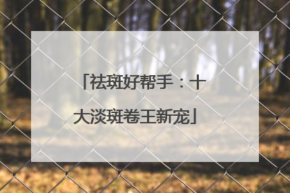 祛斑好帮手：十大淡斑卷王新宠