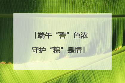 端午“警”色浓 守护“粽”是情