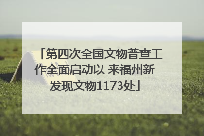 第四次全国文物普查工作全面启动以 来福州新发现文物1173处