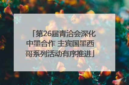 第26届青洽会深化中墨合作 主宾国墨西哥系列活动有序推进