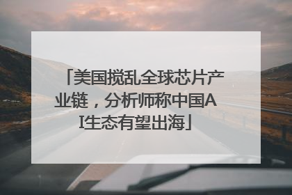 美国搅乱全球芯片产业链，分析师称中国AI生态有望出海
