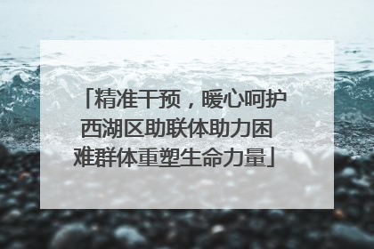 精准干预，暖心呵护 西湖区助联体助力困难群体重塑生命力量