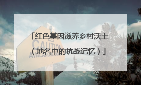 红色基因滋养乡村沃土（地名中的抗战记忆）