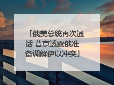 俄美总统再次通话 普京透露俄准备调解伊以冲突