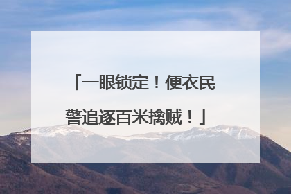 一眼锁定！便衣民警追逐百米擒贼！