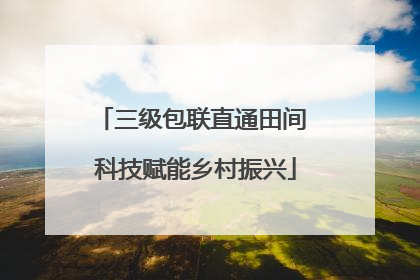 三级包联直通田间 科技赋能乡村振兴