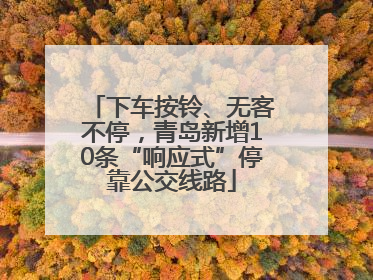 下车按铃、无客不停，青岛新增10条“响应式”停靠公交线路