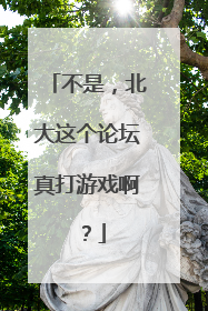 不是，北大这个论坛真打游戏啊？