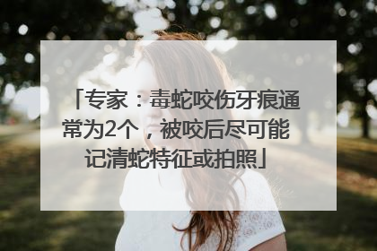 专家：毒蛇咬伤牙痕通常为2个，被咬后尽可能记清蛇特征或拍照