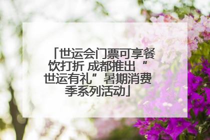世运会门票可享餐饮打折 成都推出“世运有礼”暑期消费季系列活动