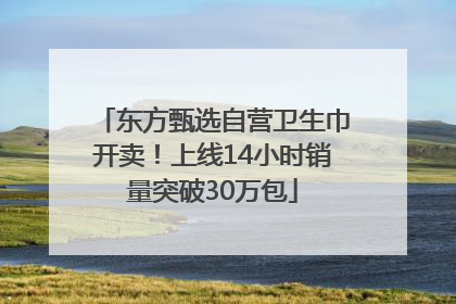 东方甄选自营卫生巾开卖！上线14小时销量突破30万包