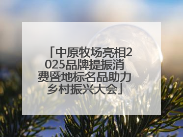中原牧场亮相2025品牌提振消费暨地标名品助力乡村振兴大会