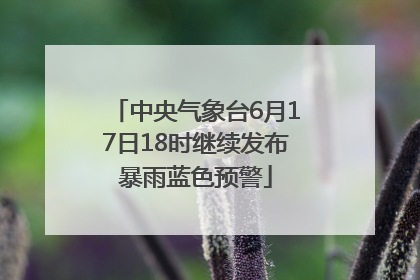 中央气象台6月17日18时继续发布暴雨蓝色预警