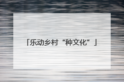 乐动乡村“种文化”