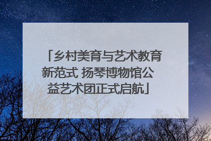 乡村美育与艺术教育新范式 扬琴博物馆公益艺术团正式启航