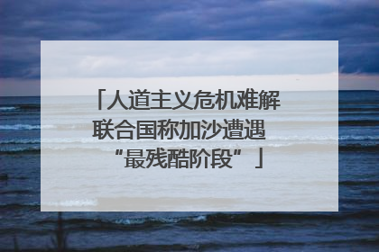 人道主义危机难解 联合国称加沙遭遇“最残酷阶段”
