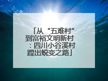 从“五难村”到富裕文明新村：四川小谷溪村蹚出蜕变之路
