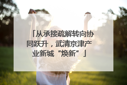 从承接疏解转向协同跃升，武清京津产业新城“焕新”