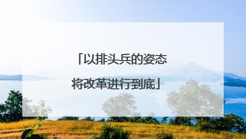以排头兵的姿态将改革进行到底