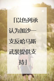 以色列承认为加沙一支反哈马斯武装提供支持