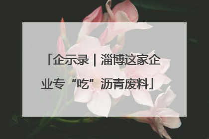 企示录｜淄博这家企业专“吃”沥青废料