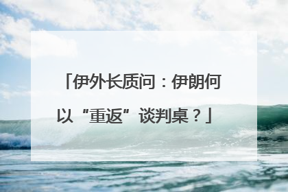 伊外长质问：伊朗何以“重返”谈判桌？