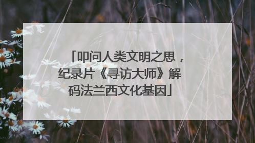 叩问人类文明之思，纪录片《寻访大师》解码法兰西文化基因