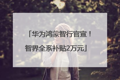 华为鸿蒙智行官宣！智界全系补贴2万元