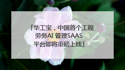 华工宝，中国首个工程劳务AI 管理SAAS平台即将重磅上线