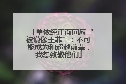 单依纯正面回应“被说像王菲”：不可能成为和超越前辈，我想致敬他们