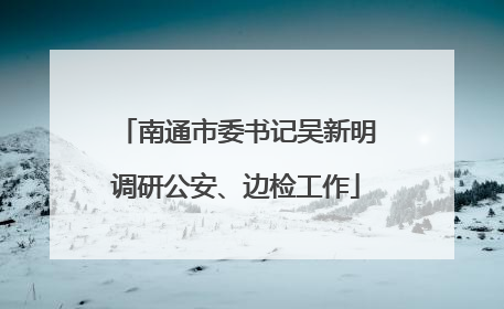 南通市委书记吴新明调研公安、边检工作